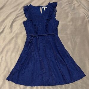 Speechless Navy Kids Dress with Ruffles
